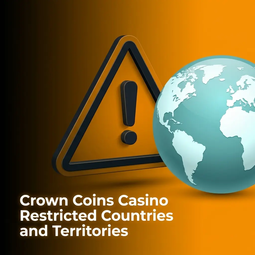 Crown Coins Casino restricted countries list including UK, Australia, France, Germany, Spain, and other excluded territories