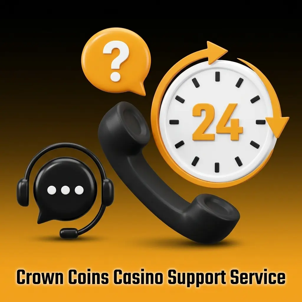 Crown Coins Casino customer support options showing live chat and email contact methods for US players