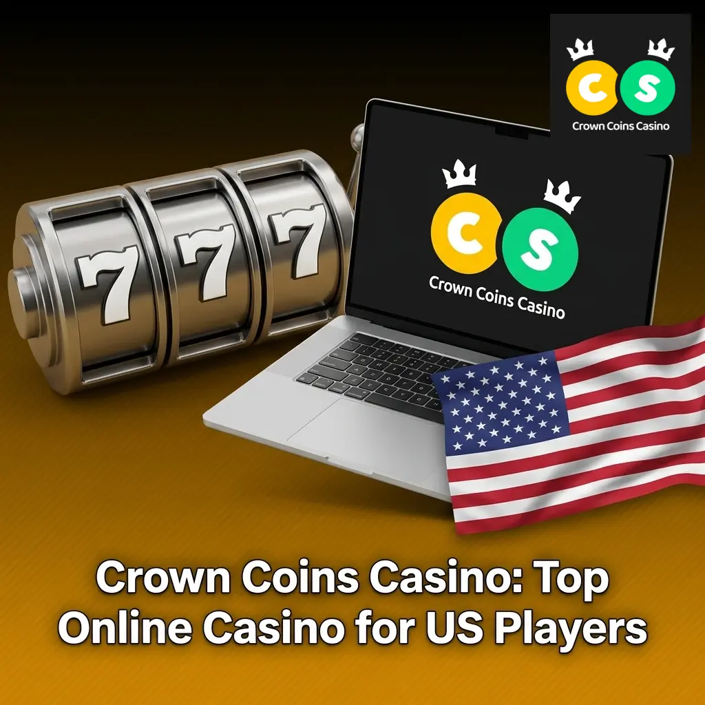 Crown Coins Casino homepage showcasing 500+ games for US players with a 100K Crown Coins welcome bonus offer
