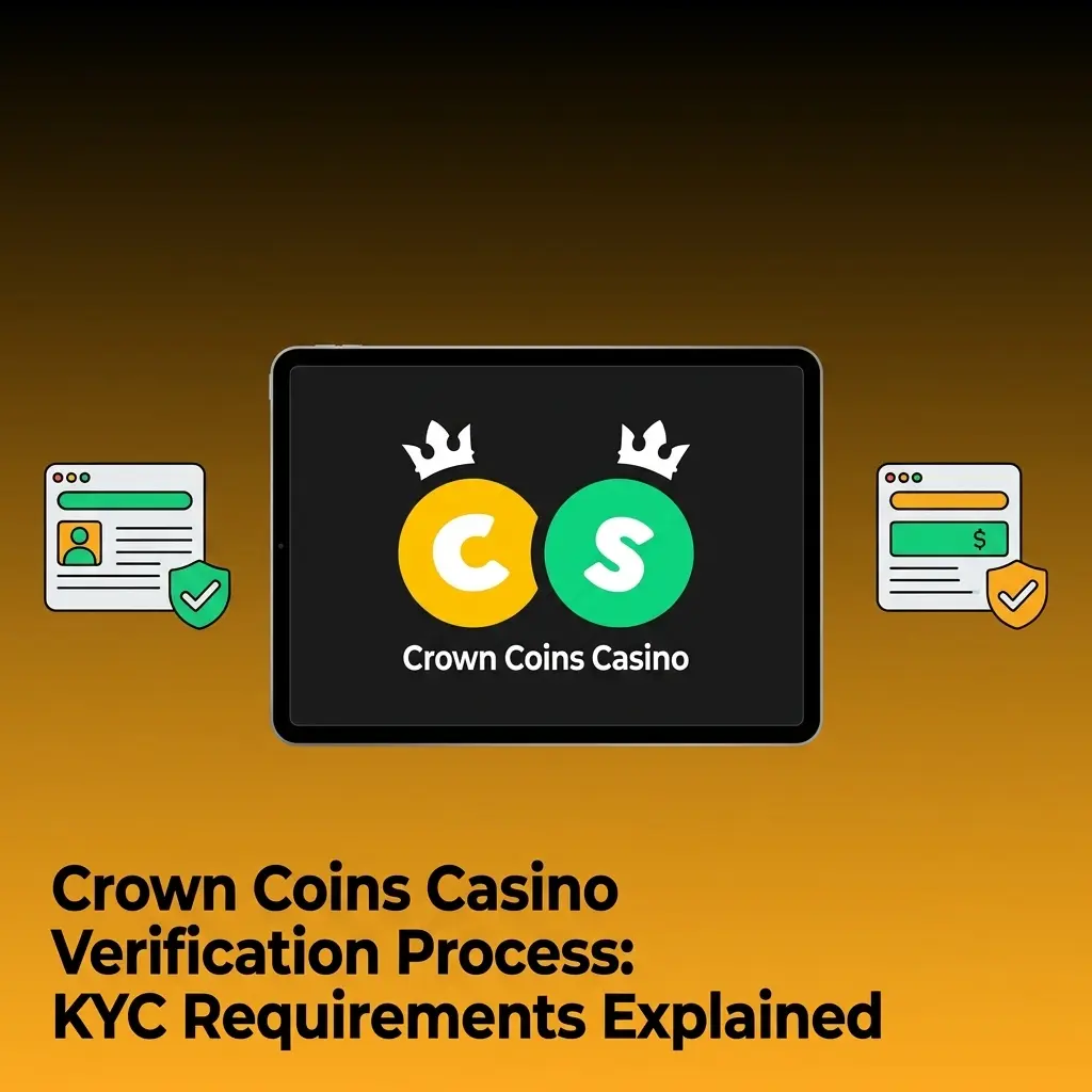 Crown Coins Casino KYC verification process showing ID upload steps and document submission requirements