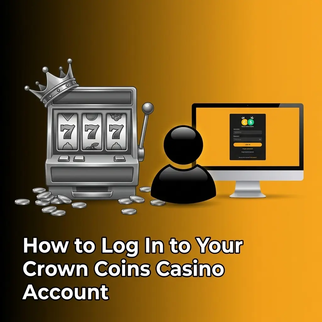 Step-by-step Crown Coins Casino login process showing email field, password entry, and sign in button on the account screen