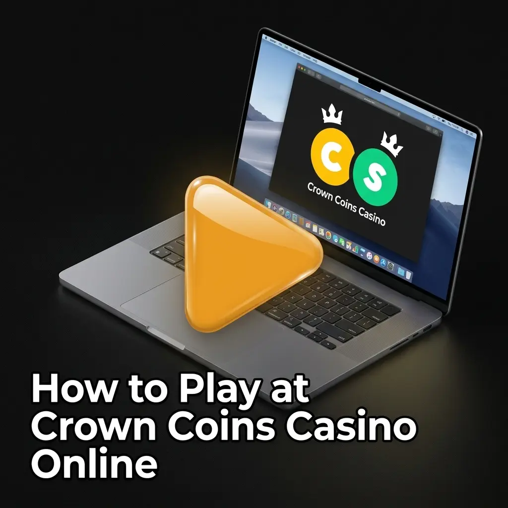 Crown Coins Casino online lobby showing registration steps, login access, and 500+ games with free Crown Coins gameplay
