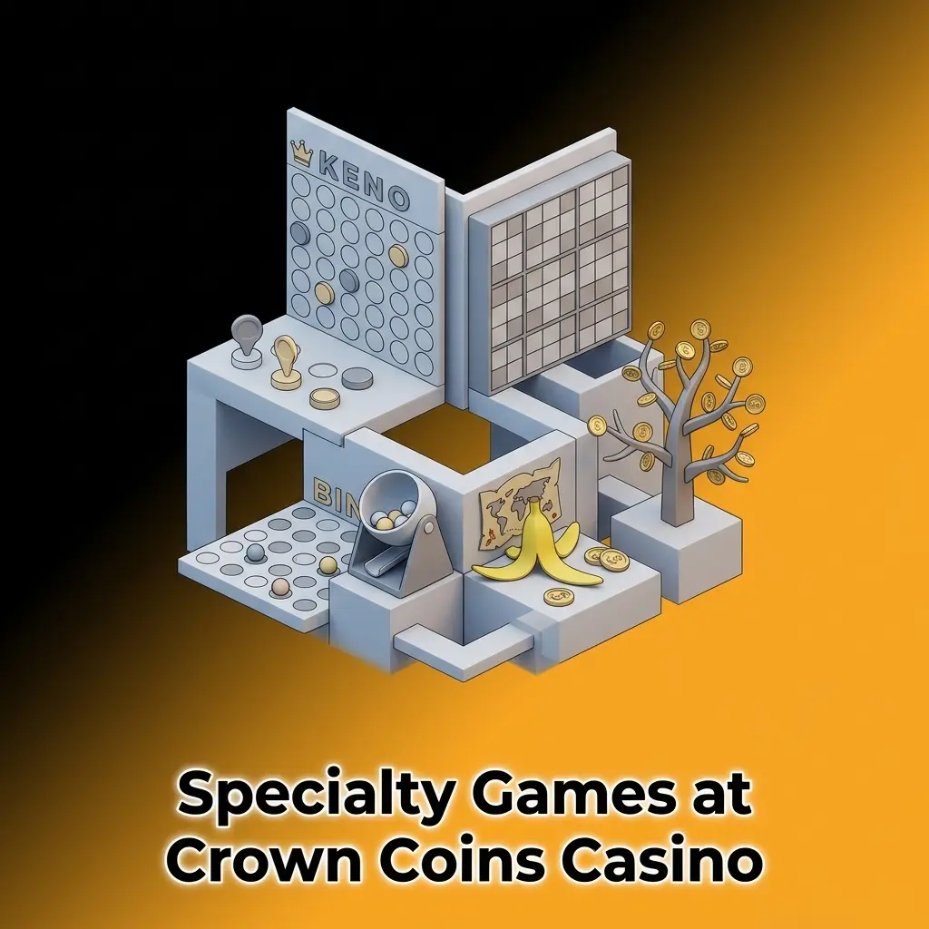 Crown Coins Casino specialty games including keno, bingo, and scratch cards by Habanero and RTG for US players